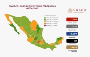casos 610x389 Suman 141 muertos y 2 mil 785 positivos de Coronavirus en México