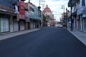 rehabilitación calles Municipio de Aguascalientes rehabilita la calle Juárez, en el centro de la ciudad
