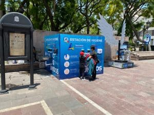 estación de h Instala municipio Estaciones de Higiene en mercados y espacios públicos