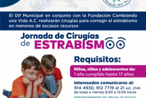 estrabismo Municipio y Fundación Cambiando una Vida realizarán cirugías para corregir estrabismo