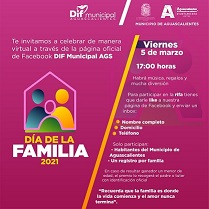 Dia de la Familia 2021 Invita Municipio de Aguascalientes a participar en festejo virtual por el Día de la Familia