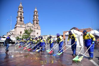 limpieza Municipio intensifica acciones de limpieza e higiene durante los festejos en honor a la Virgen de la Asunción
