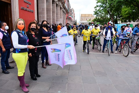 sin auto Municipio de Aguascalientes conmemora el "Día Mundial sin Auto" con rodada ciclista