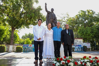 natalicio del Benemerito1 Conmemoran autoridades el legado de Benito Juárez