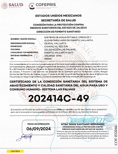 seapal certificado 3 Revalida SEAPAL Vallarta Certificación a la Calidad del Agua