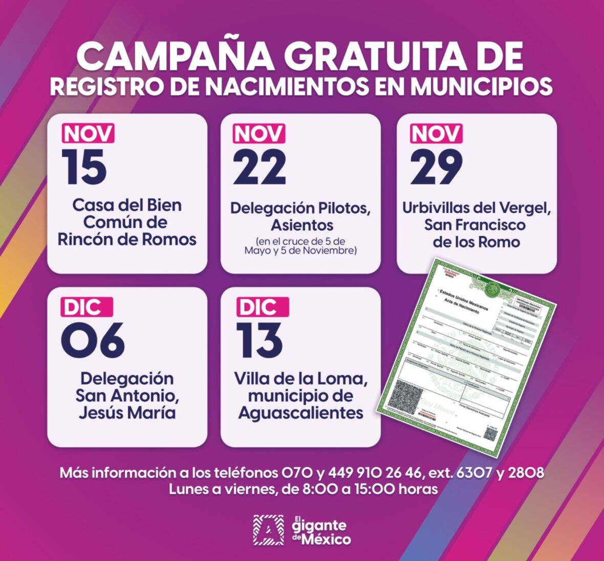 16 1 scaled CAMPAÑA GRATUITA DE REGISTRO DE NACIMIENTO PARA NIÑAS, NIÑOS Y ADOLESCENTES DE AGUASCALIENTES