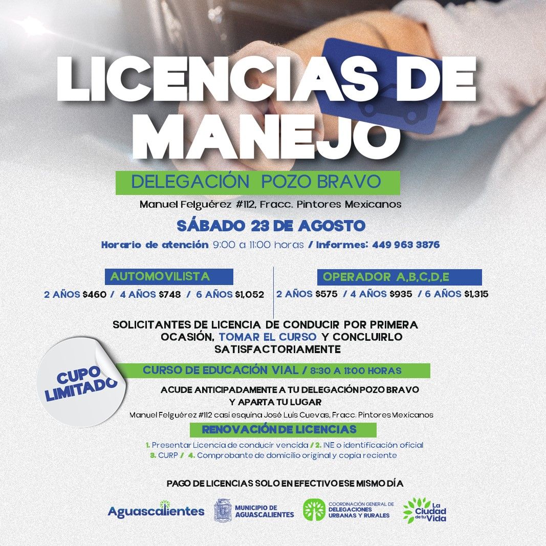 INFOGRAFIA POZO BRAVO SE LLEVARÁN A CABO NUEVAS JORNADAS DE RENOVACIÓN DE LICENCIAS DE CONDUCIR