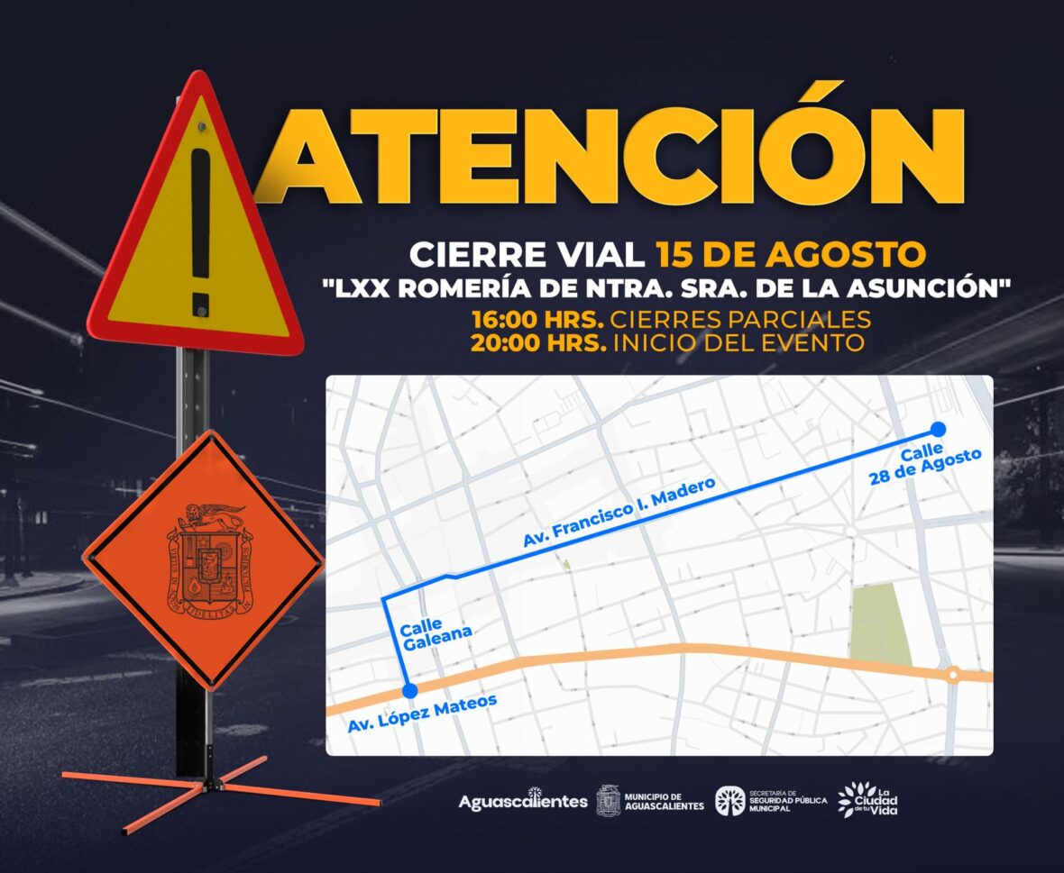 INFOGRAFIA ROMERIA scaled REALIZARÁ POLICÍA MUNICIPAL CIERRES VIALES POR LA ROMERÍA DE LA ASUNCIÓN 2025
