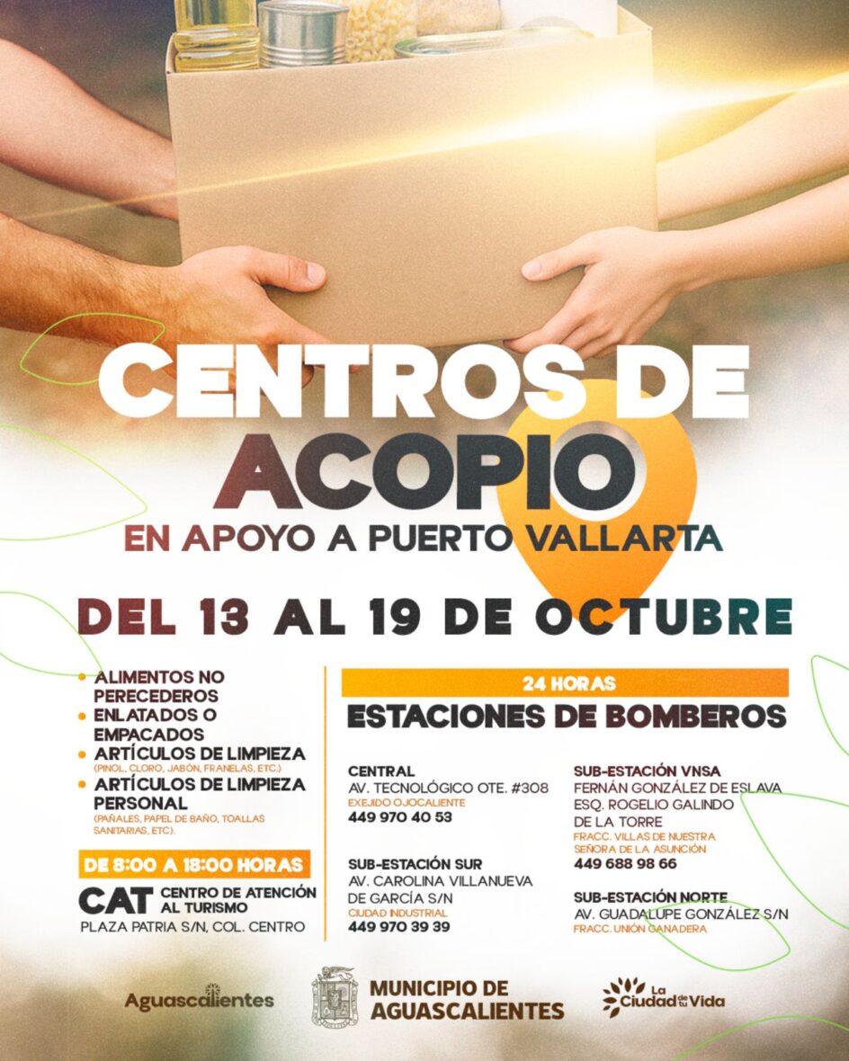 FINAL INFOGRAFIA scaled HABILITA MUNICIPIO DE AGUASCALIENTES CENTROS DE ACOPIO A FAVOR DE LOS AFECTADOS POR LLUVIAS EN PUERTO VALLARTA