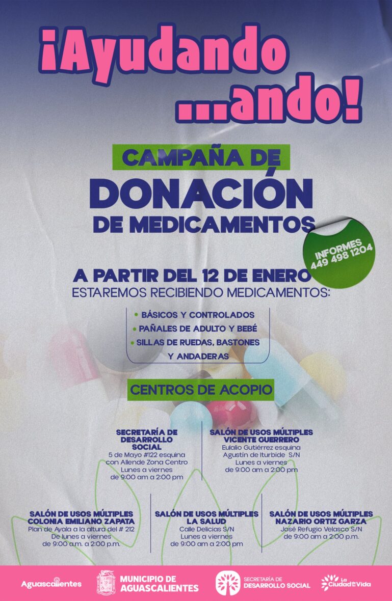 DONACION DE MEDICAMENTOS ayudando ando scaled INVITA MUNICIPIO DE AGUASCALIENTES A DONAR MEDICAMENTOS A TRAVÉS DE LA CAMPAÑA “AYUDANDO ANDO”